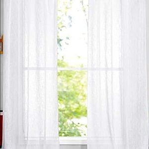 RYB Home white sheer textured curtains